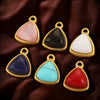 Stainless Steel Niche Style Round Triangle Natural Stone Pendant With Electroplating Treatment