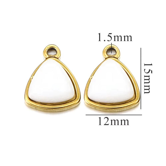 Stainless Steel Niche Style Round Triangle Natural Stone Pendant With Electroplating Treatment