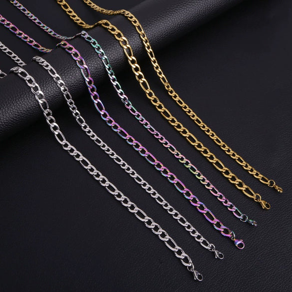 Stainless Steel Nk Chain Cuban Necklace With Geometric Style And Vacuum Colorpreserving Electroplating