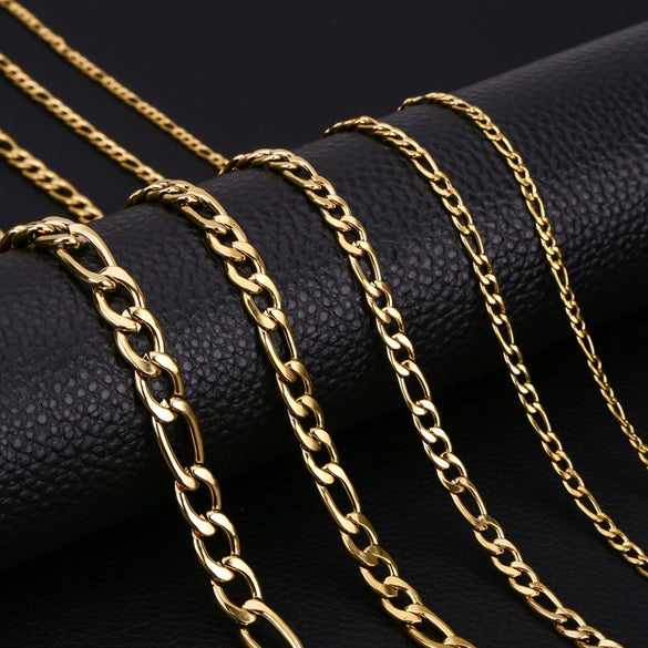 Stainless Steel Nk Chain Cuban Necklace With Geometric Style And Vacuum Colorpreserving Electroplating