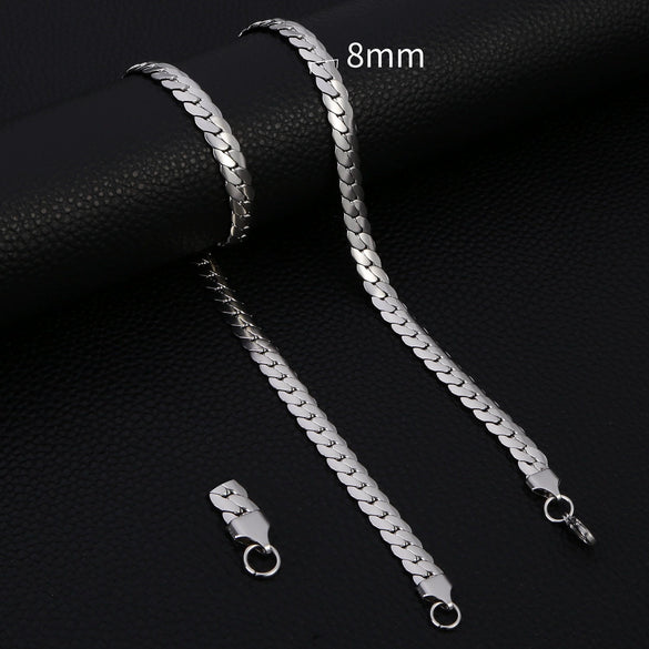 Stainless Steel Nk Chain Necklace Geometric Style Vacuum Resistant Electroplated Gold