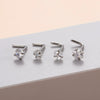 Stainless Steel Nose Nail Love Fivepointed Star Square Round Geometric Inlaid Zircon Puncture Jewelry For Women