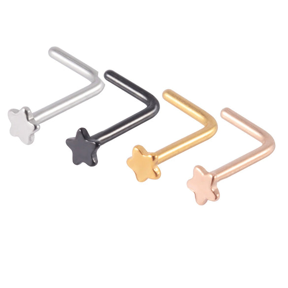 Stainless Steel Nose Ring With Sshaped Lshaped Heart Moon Hollow And Other Shapes Rose Gold Electroplated