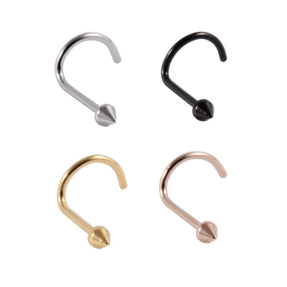 Stainless Steel Nose Ring With Sshaped Lshaped Heart Moon Hollow And Other Shapes Rose Gold Electroplated