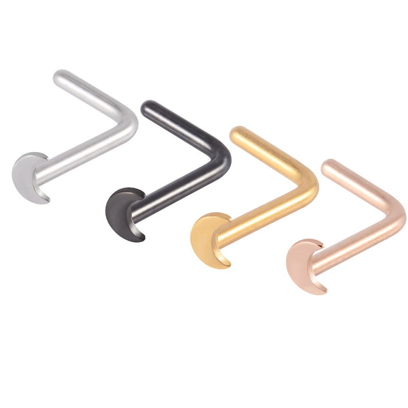 Stainless Steel Nose Ring With Sshaped Lshaped Heart Moon Hollow And Other Shapes Rose Gold Electroplated