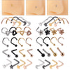 Stainless Steel Nose Ring With Sshaped Lshaped Heart Moon Hollow And Other Shapes Rose Gold Electroplated