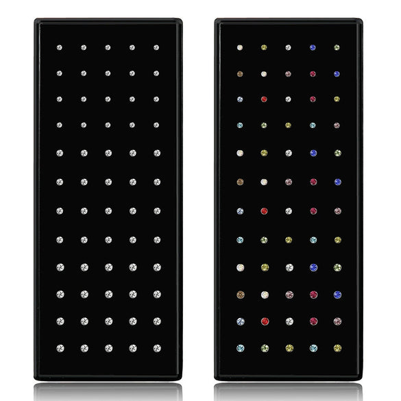 Stainless Steel Nose Studs And Nose Ring Piercing Jewelry With Diamond Round Style Unisex