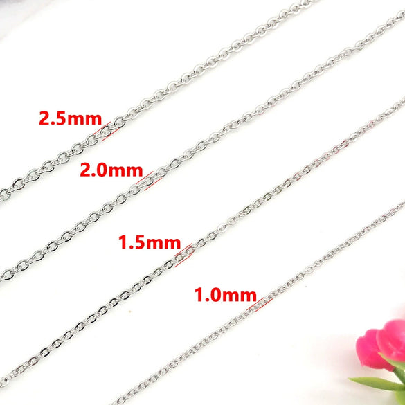 Stainless Steel O Shaped Flat Cross Chain Necklace Bracelet Diy Chain With Vacuum Electroplating In Gold Rose Gold Non Fading