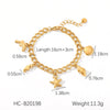 Stainless Steel Ocean Element Animal Geometric Style Electroplated Bracelet With Dolphin Seahorse Starfish Conch Shell Pendant