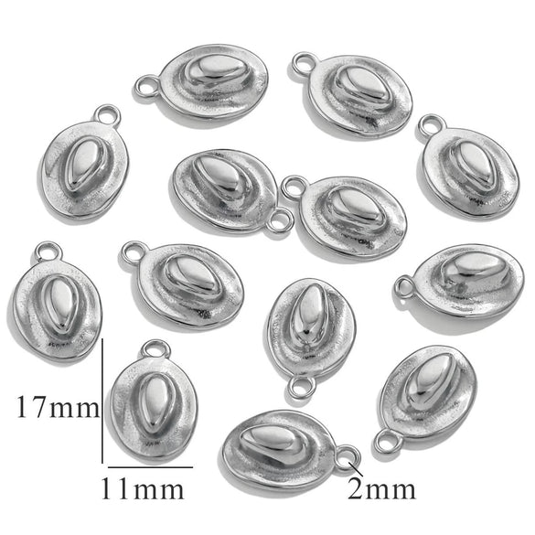 Stainless Steel Ocean Life 3D Denim Hat Pendant Electroplated Diy Bracelet Necklace Bag Hanging Pendant