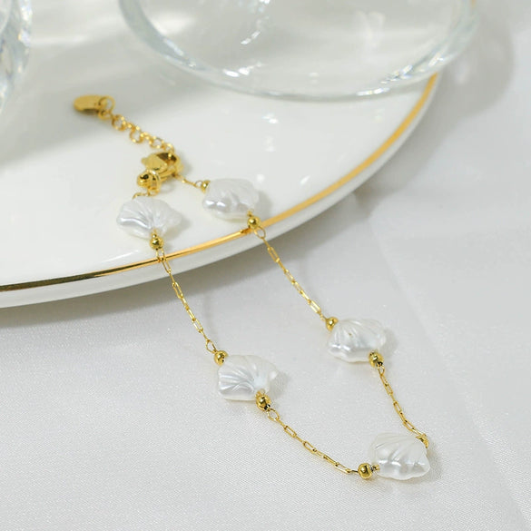 Stainless Steel Ocean Life Electroplating Necklace Bracelet Set For Women Accessories
