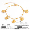 Stainless Steel Ocean Style Bracelet With Shell Starfish Sea Fish Animal Design Electroplated