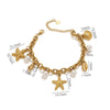 Stainless Steel Ocean Style Bracelet With Starfish Shell Pearl Electroplating