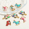 Stainless Steel Oil Dripping Cartoon Pony Pendant Necklace Bracelet Accessories
