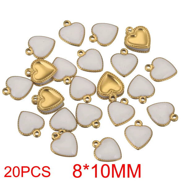 Stainless Steel Oil Dripping Craft Heart Jewelry Necklace With Eight Eyes Pattern