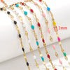 Stainless Steel Oil Dripping Cross Chain Necklace Bracelet With Vacuum Electroplated Gold
