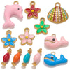 Stainless Steel Oil Dripping Dolphin Flower Shell Pendant Jewelry Accessories