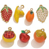 Stainless Steel Oil Dripping Fruit Pendant Jewelry Necklace Bracelet With Strawberry Banana Apple Shapes