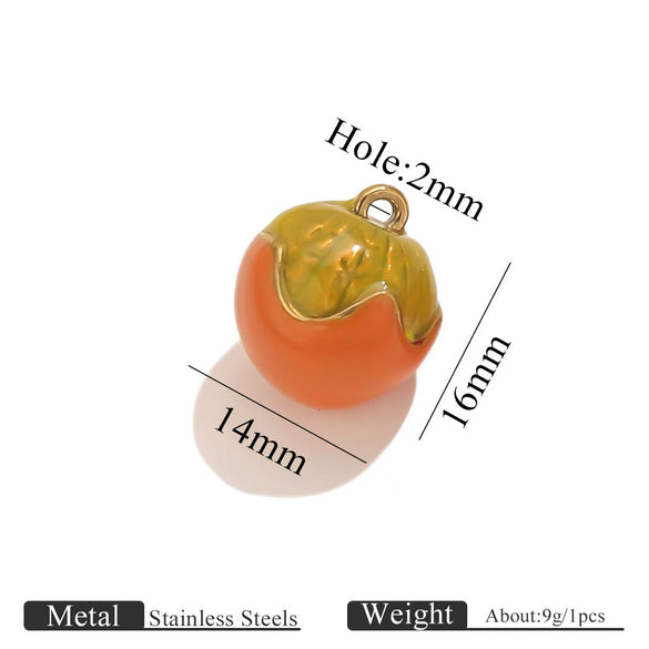 Stainless Steel Oil Dripping Fruit Pendant Jewelry Necklace Bracelet With Strawberry Banana Apple Shapes
