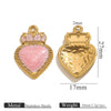 Stainless Steel Oil Dripping Heart Crown Pendant Jewelry Accessories For Necklace And Bracelet