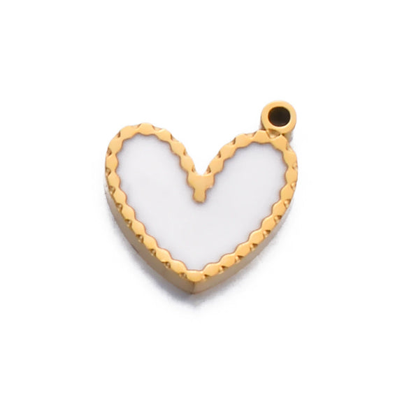Stainless Steel Oil Dripping Heart Square Pendant Bracelet Earrings Accessories