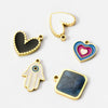 Stainless Steel Oil Dripping Heart Square Pendant Bracelet Earrings Accessories
