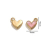 Stainless Steel Oil Dripping Love Shape Pendant Jewelry Accessories For Bracelet Earrings