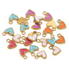 Stainless Steel Oil Dripping Love Shape Pendant Jewelry Accessories For Bracelet Earrings