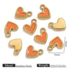 Stainless Steel Oil Dripping Love Shape Pendant Jewelry Accessories For Bracelet Earrings