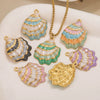 Stainless Steel Oil Dripping Shell Pendant Jewelry Accessories With Electroplating