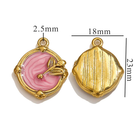 Stainless Steel Oil Drop And Flower Pearls Pendant Necklace Bracelet Accessories