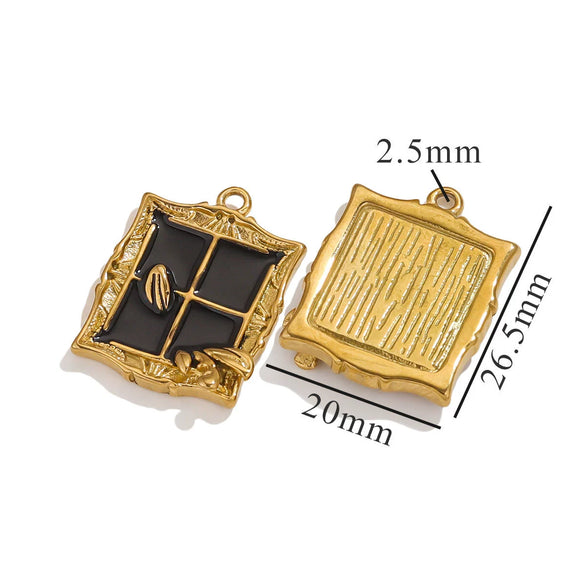 Stainless Steel Oil Drop And Flower Pearls Pendant Necklace Bracelet Accessories