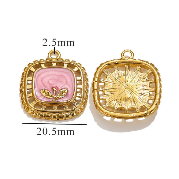Stainless Steel Oil Drop And Flower Pearls Pendant Necklace Bracelet Accessories