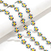 Stainless Steel Oil Drop Color Daisy Totem Handmade Jewelry Necklace Earrings