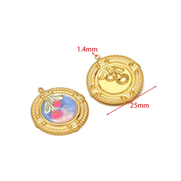 Stainless Steel Oil Drop Flower Geometric Pendant Jewelry Accessories