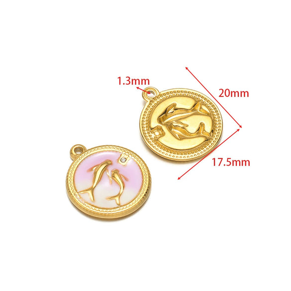 Stainless Steel Oil Drop Flower Geometric Pendant Jewelry Accessories