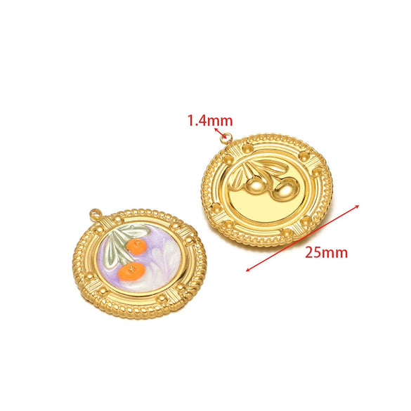 Stainless Steel Oil Drop Flower Geometric Pendant Jewelry Accessories