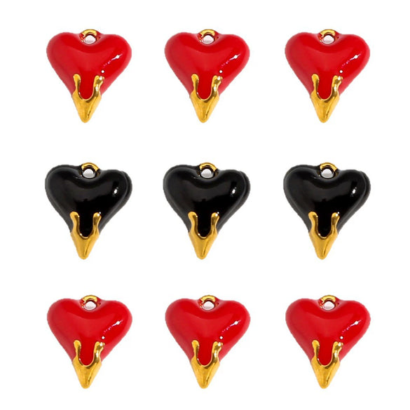 Stainless Steel Oil Drop Heart Pendant Jewelry Accessories For Diy Handmade Earrings Necklace Bracelet