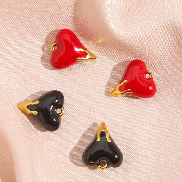 Stainless Steel Oil Drop Heart Pendant Jewelry Accessories For Diy Handmade Earrings Necklace Bracelet