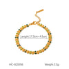 Stainless Steel Oil Dropping Olive Leaf Geometric Flowers Electroplated Bracelet