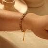 Stainless Steel Oil Dropping Olive Leaf Geometric Flowers Electroplated Bracelet