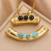 Stainless Steel Oil Dropping Tubular Bead Pendant Bohemian Style Diy Necklace Bracelet Pendant 18K Gold Vacuum Plated