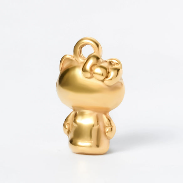Stainless Steel Oil Pressure Pendant Bow Kt Cat Fourpointed Star 18K Gold Plated Necklace Hanging Ornaments
