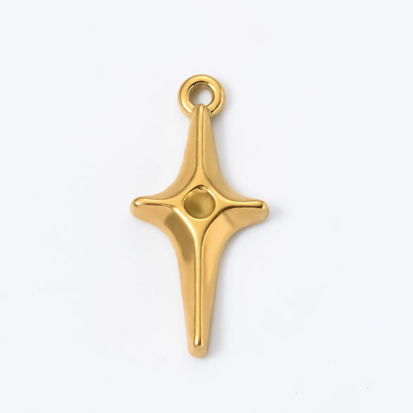 Stainless Steel Oil Pressure Pendant Bow Kt Cat Fourpointed Star 18K Gold Plated Necklace Hanging Ornaments