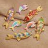 Stainless Steel Oildropping Sea Fish Jewelry Accessories Pendant For Necklace And Bracelet
