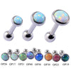 Stainless Steel Opal Earrings With Letters Numbers Text Pattern
