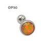 Stainless Steel Opal Earrings With Letters Numbers Text Pattern