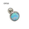 Stainless Steel Opal Earrings With Letters Numbers Text Pattern