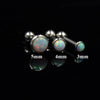 Stainless Steel Opal Earrings With Letters Numbers Text Pattern