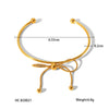Stainless Steel Open Bow Bracelet With Electroplating For Women
